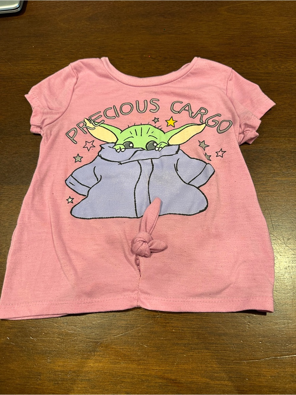 Star Wars Grogu Precious Cargo Pink Knot Front Tee 5T